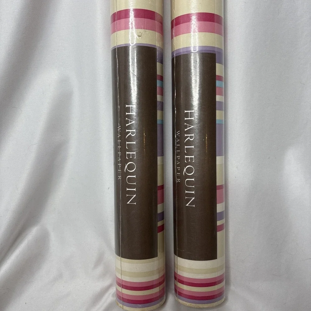 2 Harlequin Wallpaper Pattern 70537 Pastel Striped L 10.05m W 52cm Area‎ 5.226m2